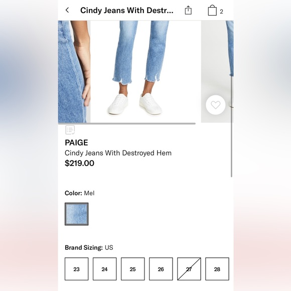 Paige Cindy Destroyed Hem Jeans - Picture 5 of 15